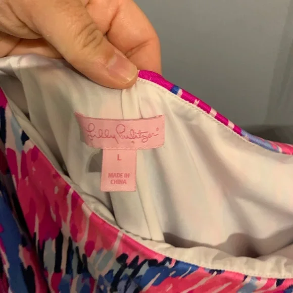 Lilly Pulitzer Amante Silk Dress Size Large - Picture 5 of 6